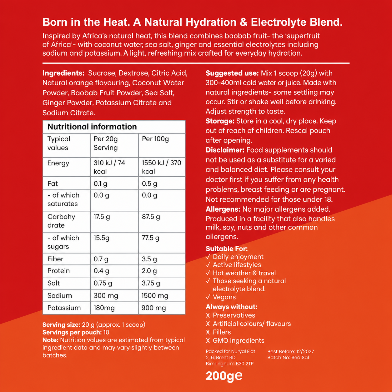 Natural Electrolyte Powder UK | No Artificial Sweeteners – Citrus & Ginger